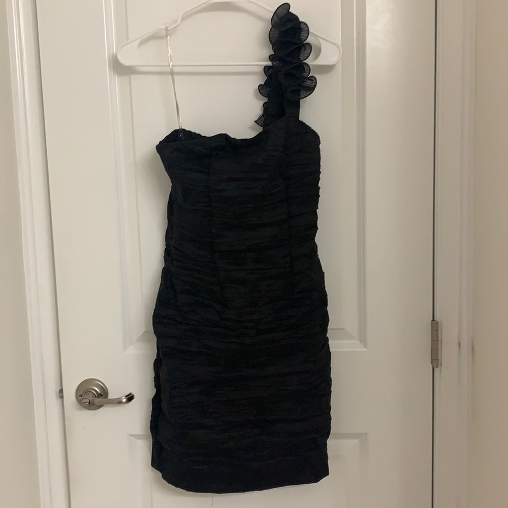 Black Dressy dress ruffled one sleeve